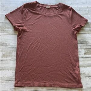 Aritzia Wilfred Free Copper Brown Tencel Modal Soft T-Shirt Top